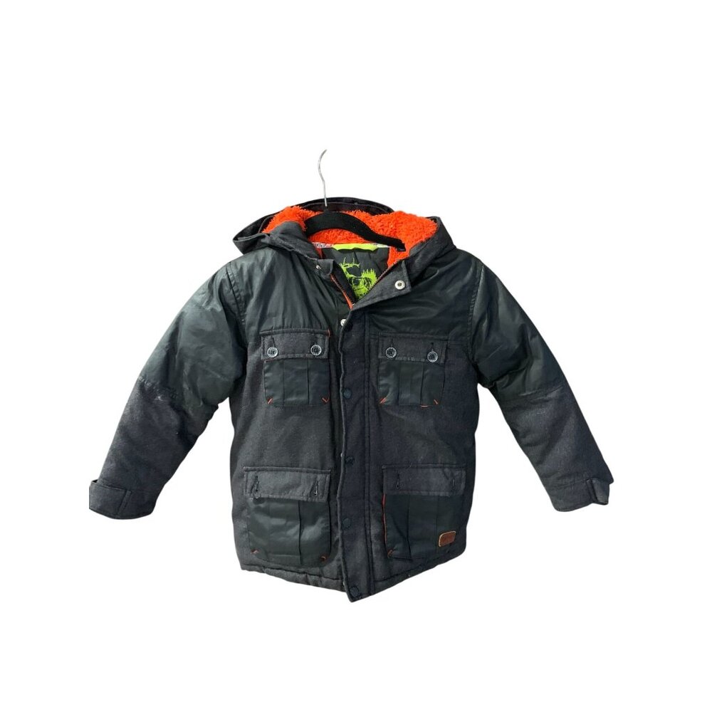 Baker By Ted Baker Winter Coat Boys Size Small 6 7 Black Heavy Warm Cozy